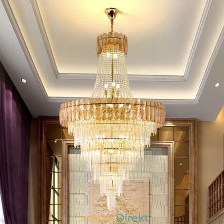 Europeisk Elegant Pendellampa I Kristall Konisk Taklampa Europeisk Elegant Pendellampa I Kristall Konisk Taklampa
