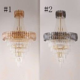 Europeisk Elegant Pendellampa I Kristall Konisk Taklampa