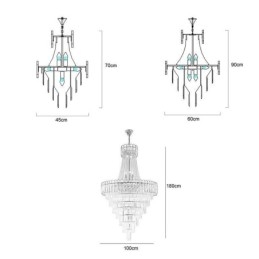 Europeisk Elegant Pendellampa I Kristall Konisk Taklampa
