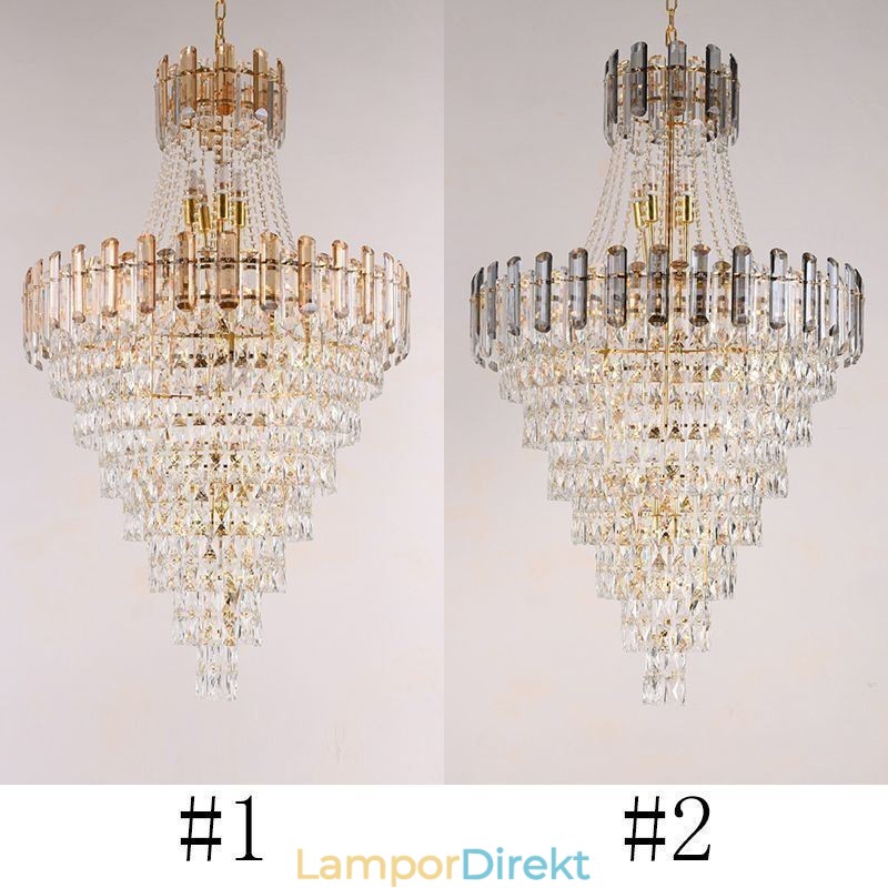 Modern Elegant Crystal Pendel Light Konisk Hänglampa