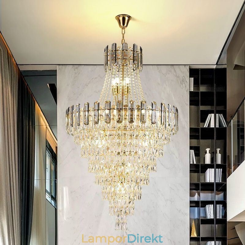 Modern Elegant Crystal Pendel Light Konisk Hänglampa
