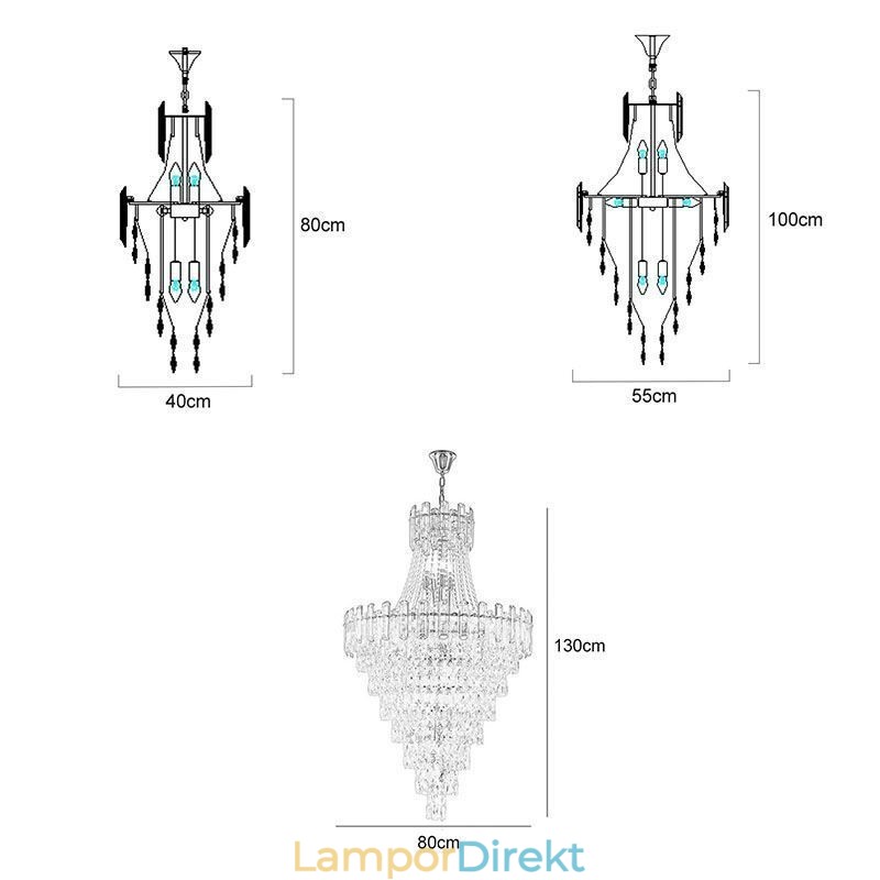 Modern Elegant Crystal Pendel Light Konisk Hänglampa