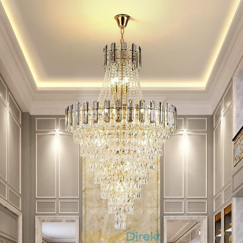 Modern Elegant Crystal Pendel Light Konisk Hänglampa