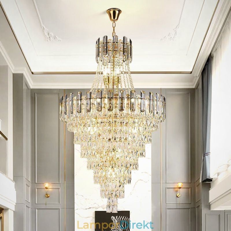 Modern Elegant Crystal Pendel Light Konisk Hänglampa