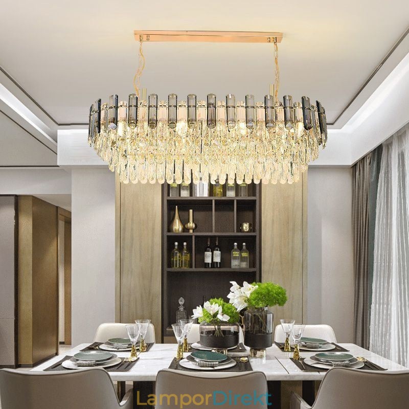 Modern Kristall Taklampa Oval Taklampa