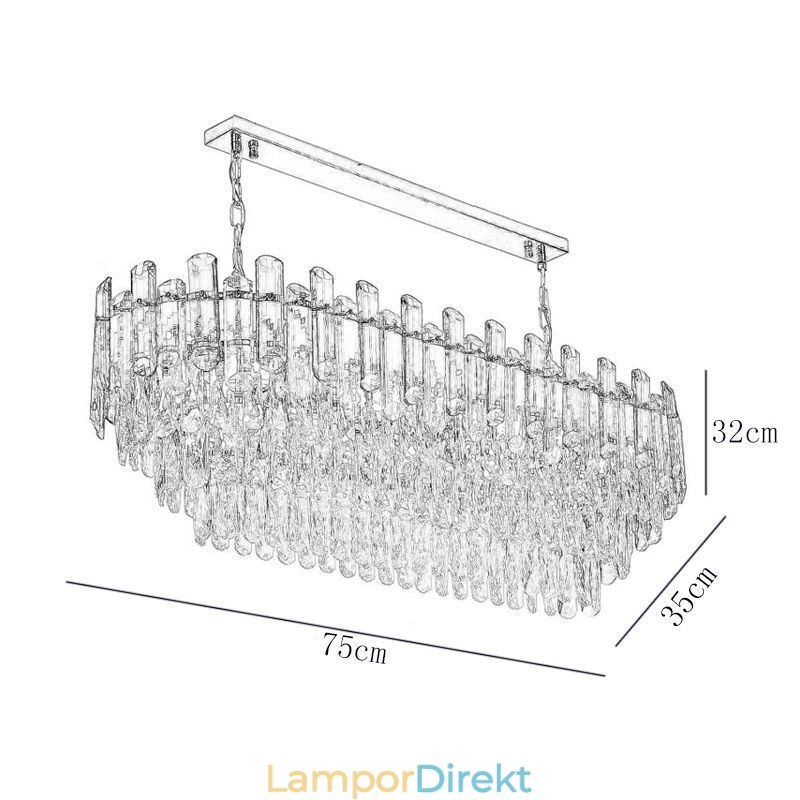 Modern Kristall Taklampa Oval Taklampa