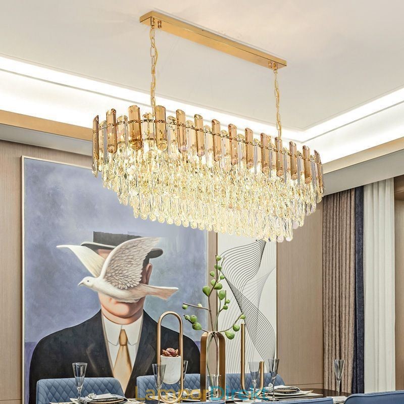 Modern Kristall Taklampa Oval Taklampa