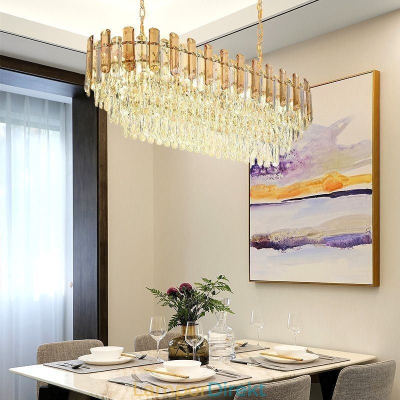 Modern Kristall Taklampa Oval Taklampa