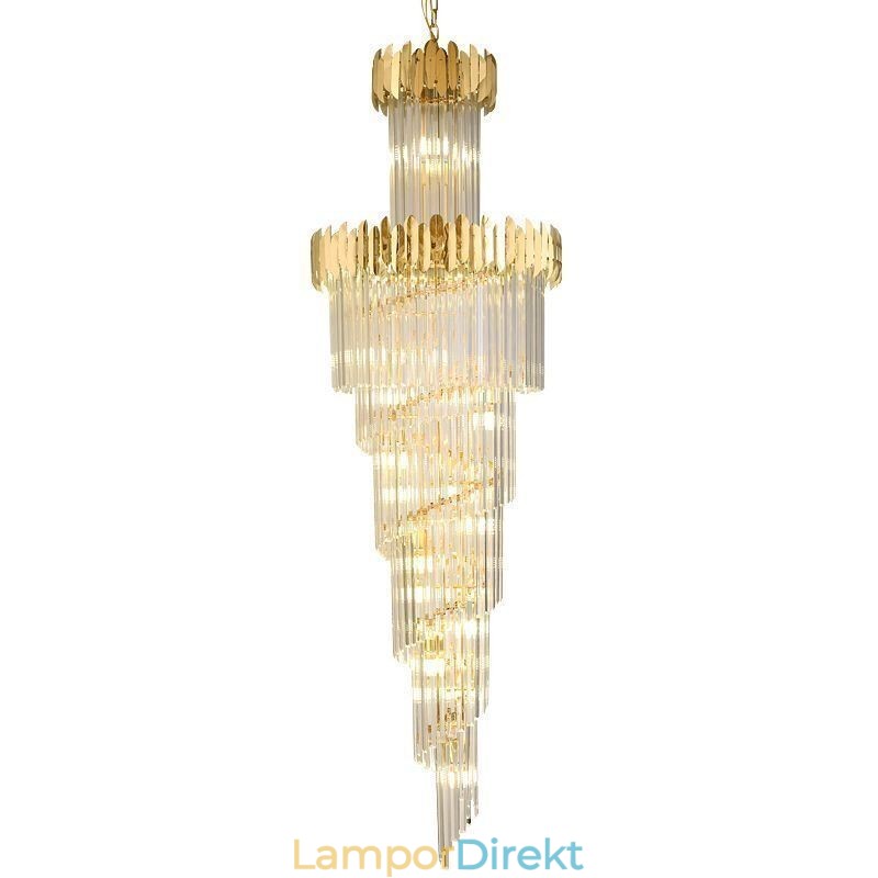 Europeisk Taklampa Crystal Hängande Ljus Trappa Foajé