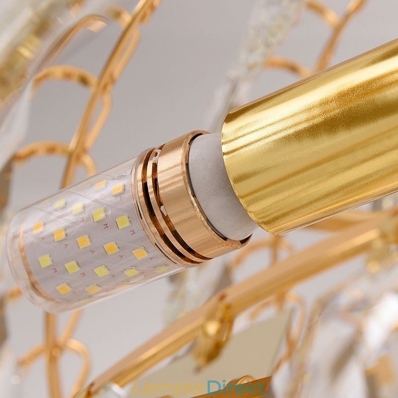 Europeisk Taklampa Crystal Hängande Ljus Trappa Foajé
