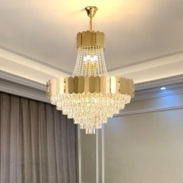 Modern Kristallguld K9 Hängande Taklampa