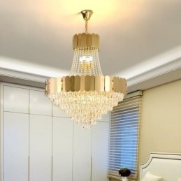 Modern Kristallguld K9 Hängande Taklampa