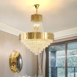 Modern Kristallguld K9 Hängande Taklampa