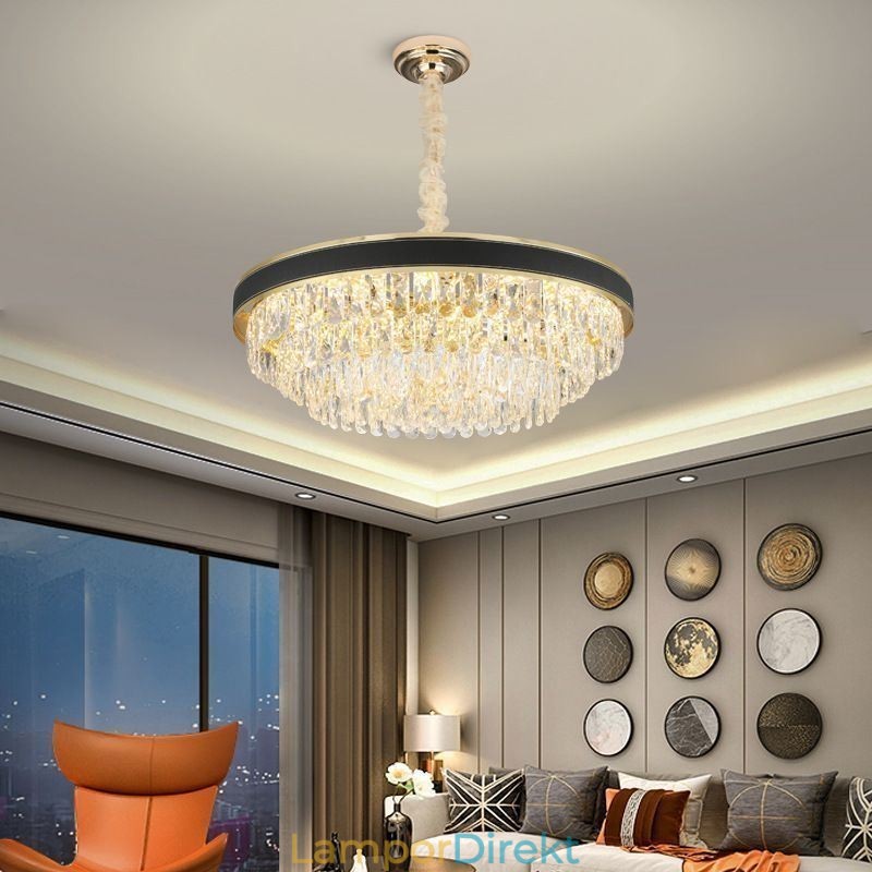 Modern Pendellampa Kristall Taklampa 9 12 16 Lampor