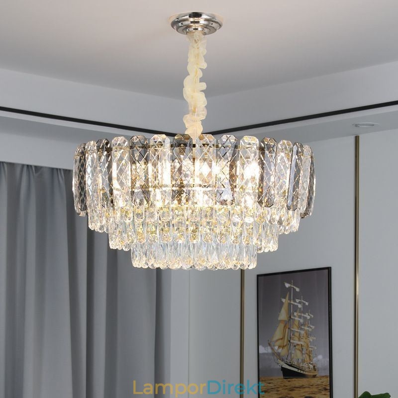 Europeisk Taklampa Crystal Rund Taklampa