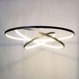 Modern Taklampa Aluminium Svart 3-Ring Hänglampa