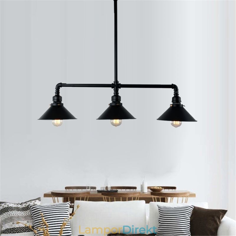 3 Ljus Retro Industriell Vintage Vattenrör Hängande Ljus Ljuskrona Lantlig Stil