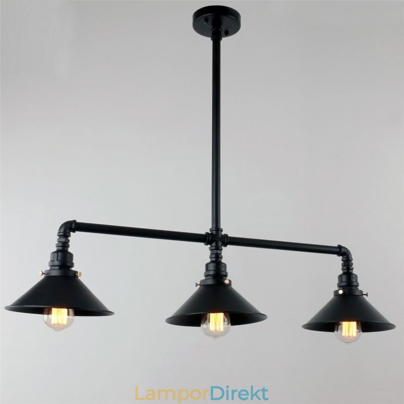 3 Ljus Retro Industriell Vintage Vattenrör Hängande Ljus Ljuskrona Lantlig Stil