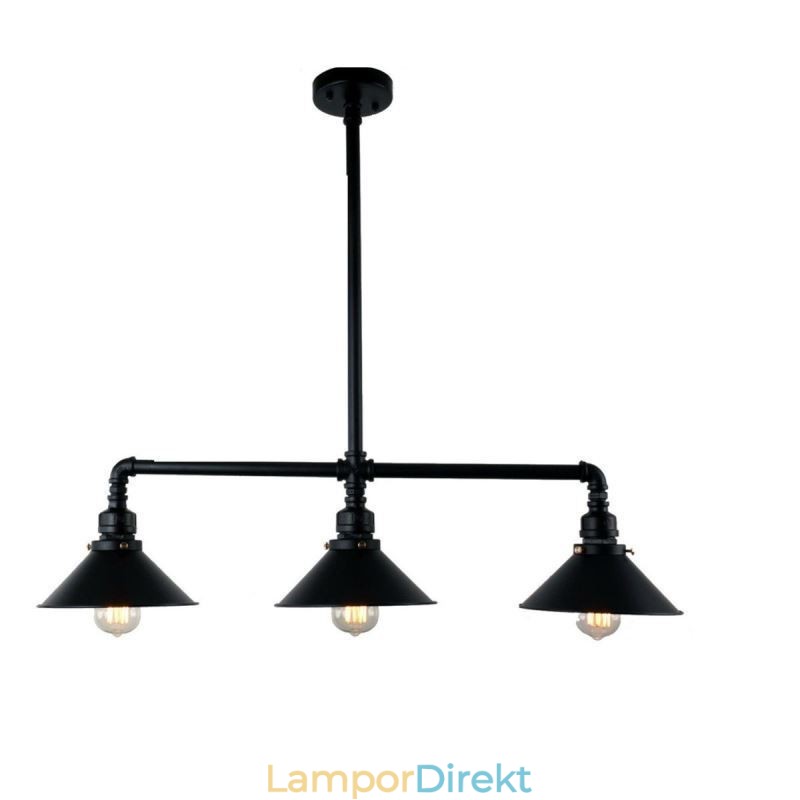 3 Ljus Retro Industriell Vintage Vattenrör Hängande Ljus Ljuskrona Lantlig Stil