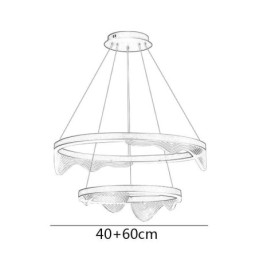 Golden Wave Ripple Pendellampa Taklampa 2 Light