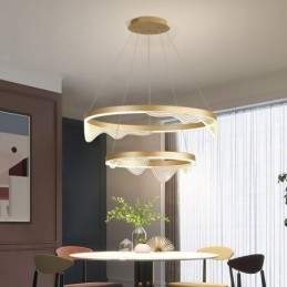 Golden Wave Ripple Pendellampa Taklampa 2 Light