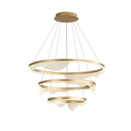 Pendellampa Golden Wave Ripple Hanging Light 3 Light
