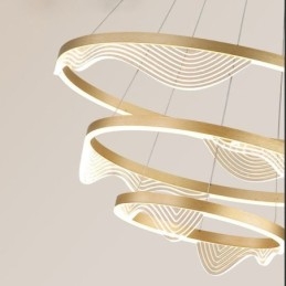 Pendellampa Golden Wave Ripple Hanging Light 3 Light