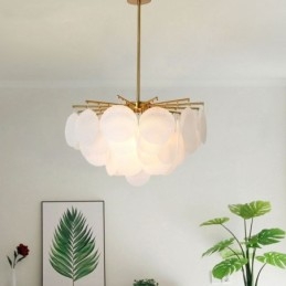 Modern 6-Ljus Hängande Lampa Med Glasform