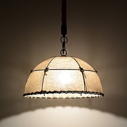 Halvrunda Formade 1 Lampor Hängande Lampor Vintagestil Industristil Gul Tyg & Metall Droppljus