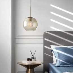 Glas Pendellampa Minimalistisk Cognac Färg Dekorativ Glasarmatur