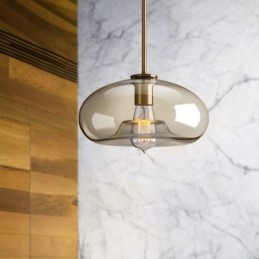 Glas Pendellampa Minimalistisk Cognac Färg Dekorativ Glasarmatur