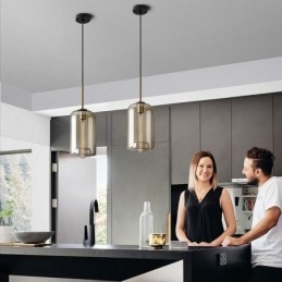 Glas Pendellampa Minimalistisk Cognac Färg Dekorativ Glasarmatur