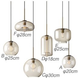 Glas Pendellampa Minimalistisk Cognac Färg Dekorativ Glasarmatur
