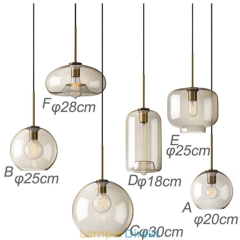 Glas Pendellampa Minimalistisk Cognac Färg Dekorativ Glasarmatur