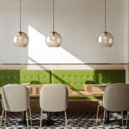 Glas Pendellampa Minimalistisk Cognac Färg Dekorativ Glasarmatur
