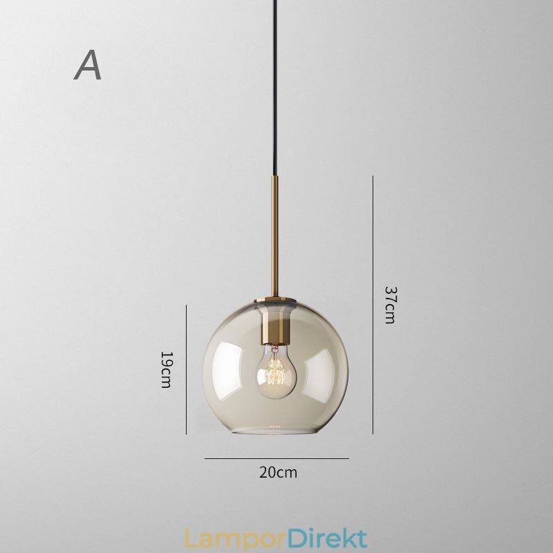 Glas Pendellampa Minimalistisk Cognac Färg Dekorativ Glasarmatur