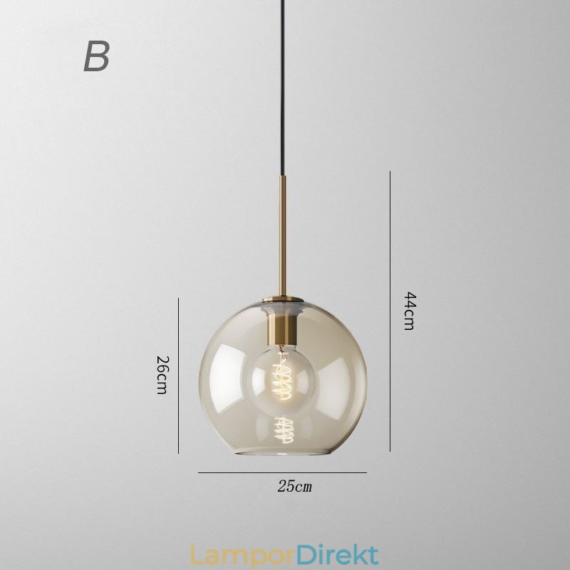Glas Pendellampa Minimalistisk Cognac Färg Dekorativ Glasarmatur