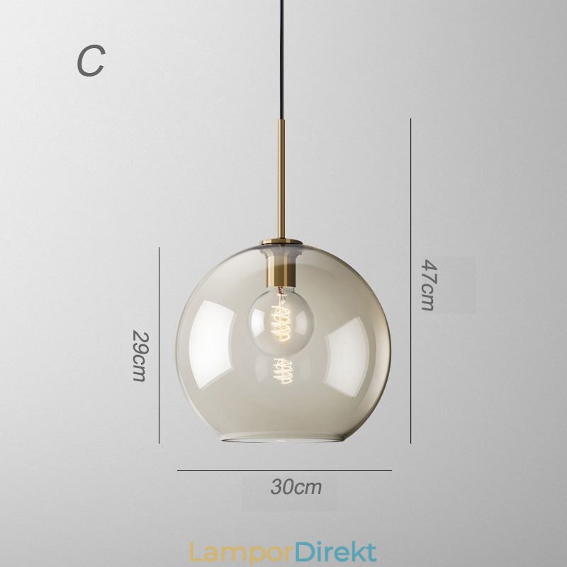 Glas Pendellampa Minimalistisk Cognac Färg Dekorativ Glasarmatur