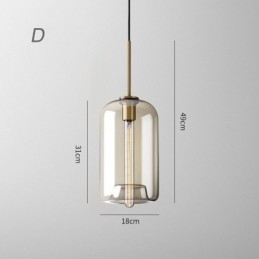 Glas Pendellampa Minimalistisk Cognac Färg Dekorativ Glasarmatur