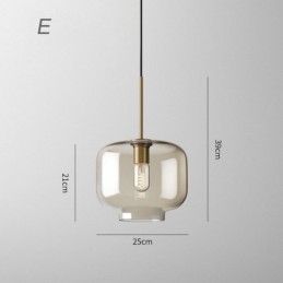 Glas Pendellampa Minimalistisk Cognac Färg Dekorativ Glasarmatur