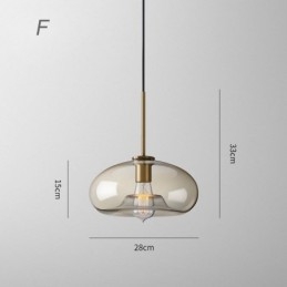 Glas Pendellampa Minimalistisk Cognac Färg Dekorativ Glasarmatur