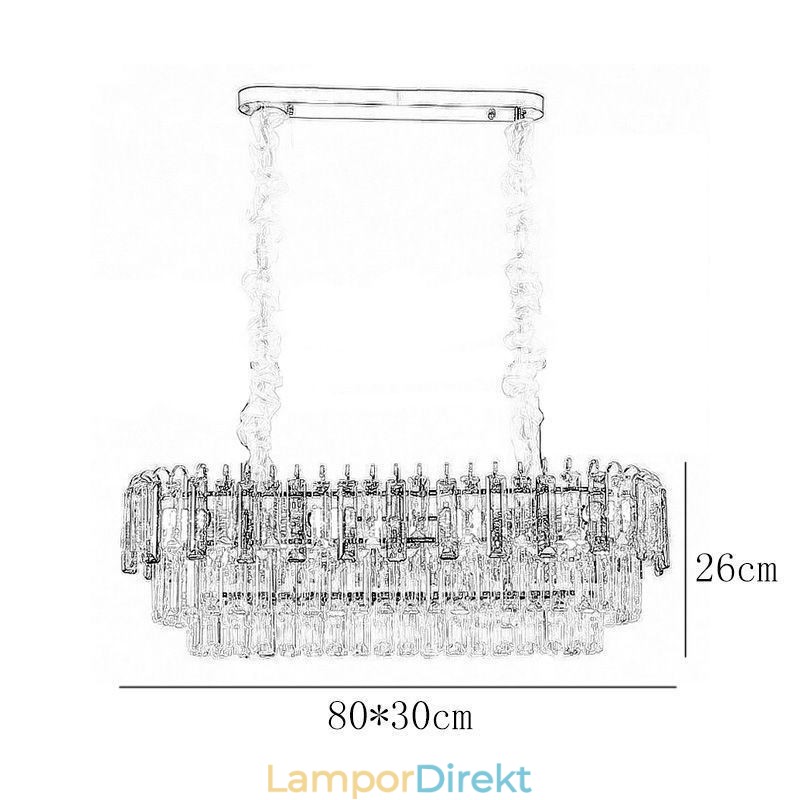 Rektangel Taklampa Crystal Taklampa