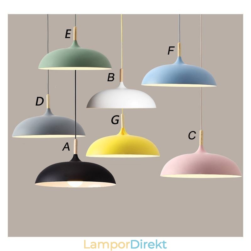 Modern Pendel Light Färgglad Macaron Pendel Lampa