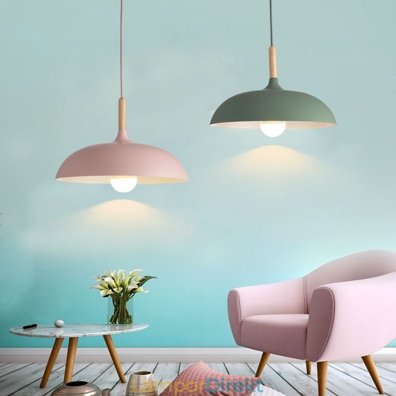 Modern Pendel Light Färgglad Macaron Pendel Lampa
