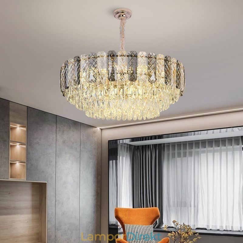 Europeisk Taklampa Crystal Rund Taklampa