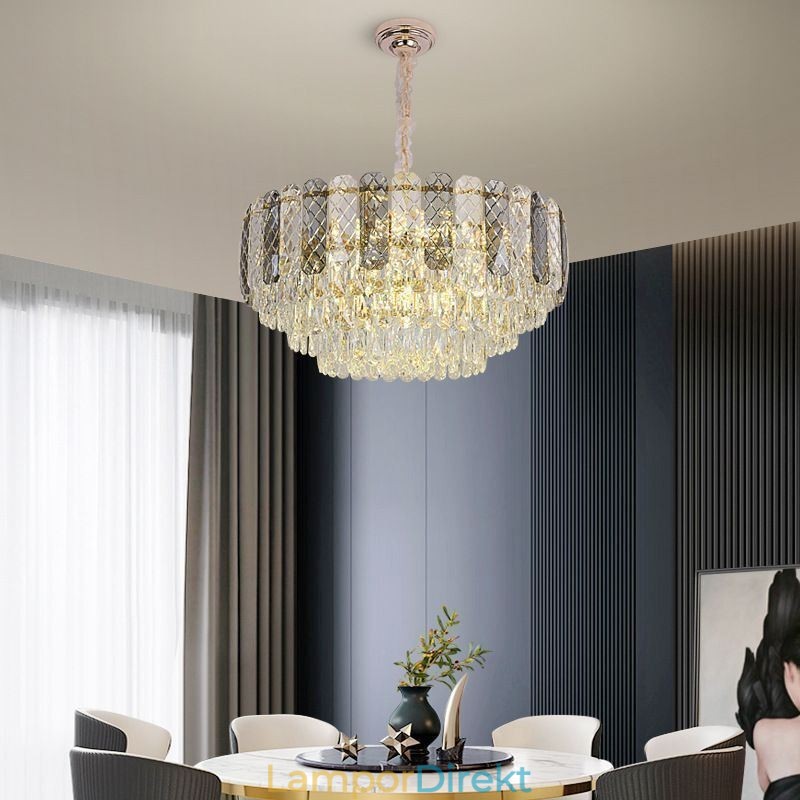 Europeisk Taklampa Crystal Rund Taklampa