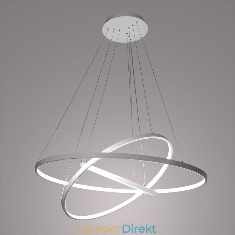 Modern Taklampa Aluminium Svart 3-Ring Hänglampa