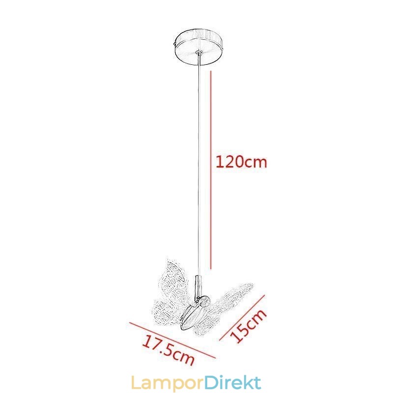 Taklampa Taklampa I Akryl Fjäril
