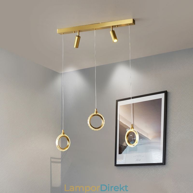 Pendellampa Akrylring Ljusarmatur Med Spotlight