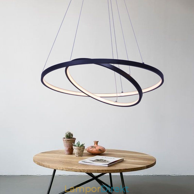 Modern Enkel Taklampa Aluminium Dubbelring Hängande Ljus